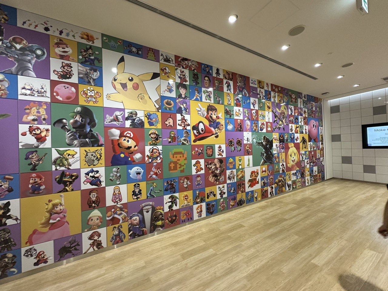 任天堂の歴代キャラクター壁画 マリオ・ピカチュウ・リンク・カービィ等