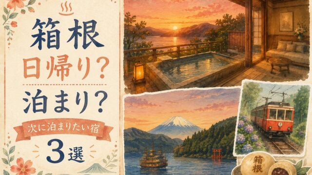 箱根 日帰り？泊まり？次に泊まりたい宿3選