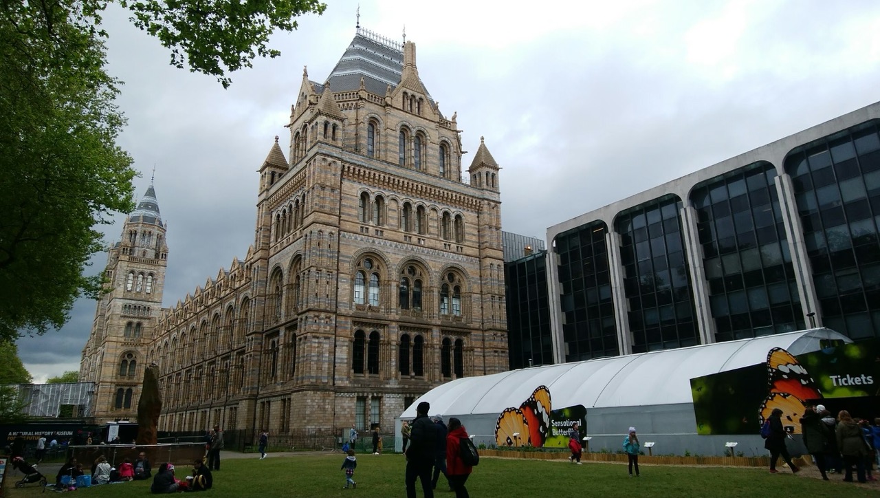 自然史博物館(Natural History Museum)の壮麗な建物外観全景