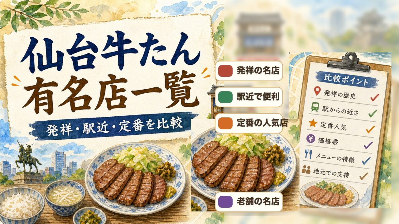 仙台牛たん有名店一覧 発祥・駅近・定番を比較