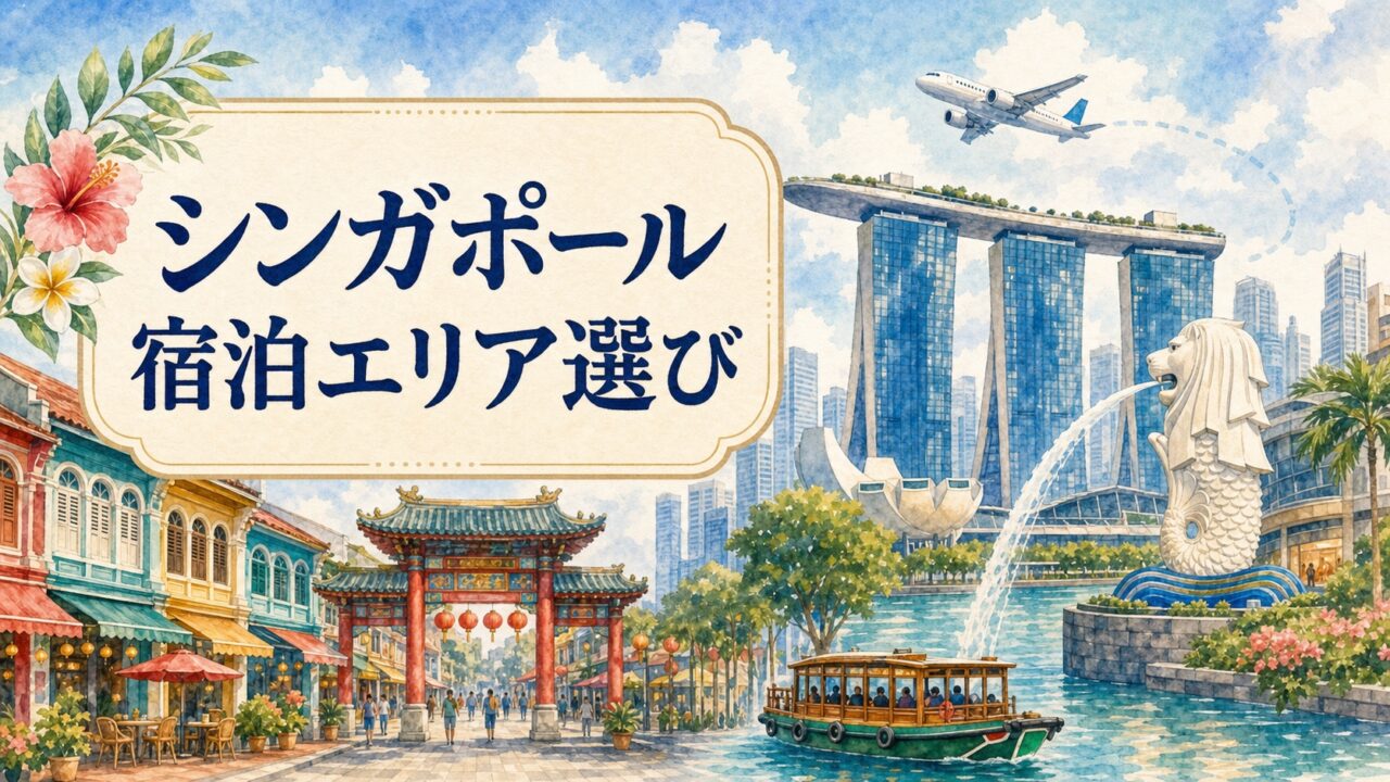 シンガポール宿泊エリア選びのタイトル入りアイキャッチ