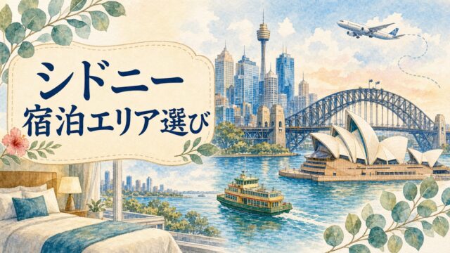 シドニー宿泊エリア選びのタイトル入りアイキャッチ