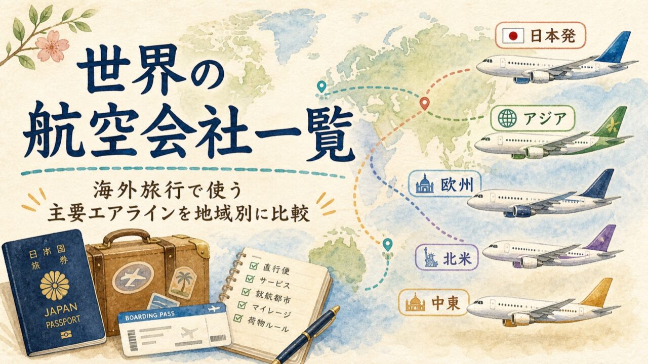 世界の航空会社一覧 海外旅行で使う主要エアラインを地域別に比較