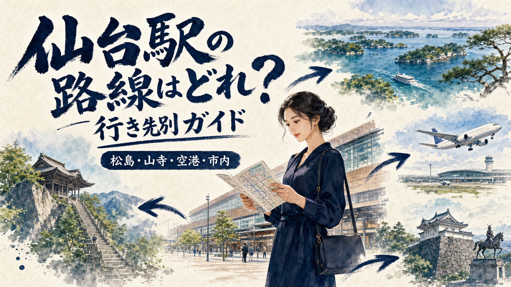 仙台駅の路線はどれ？松島・山寺・空港・市内観光の行き先別ガイドの記事アイキャッチ
