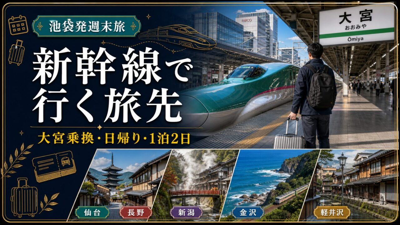池袋から新幹線で行く旅行記事のアイキャッチ
