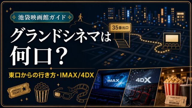 池袋駅35番出口からグランドシネマサンシャインへの行き方を示すアイキャッチ