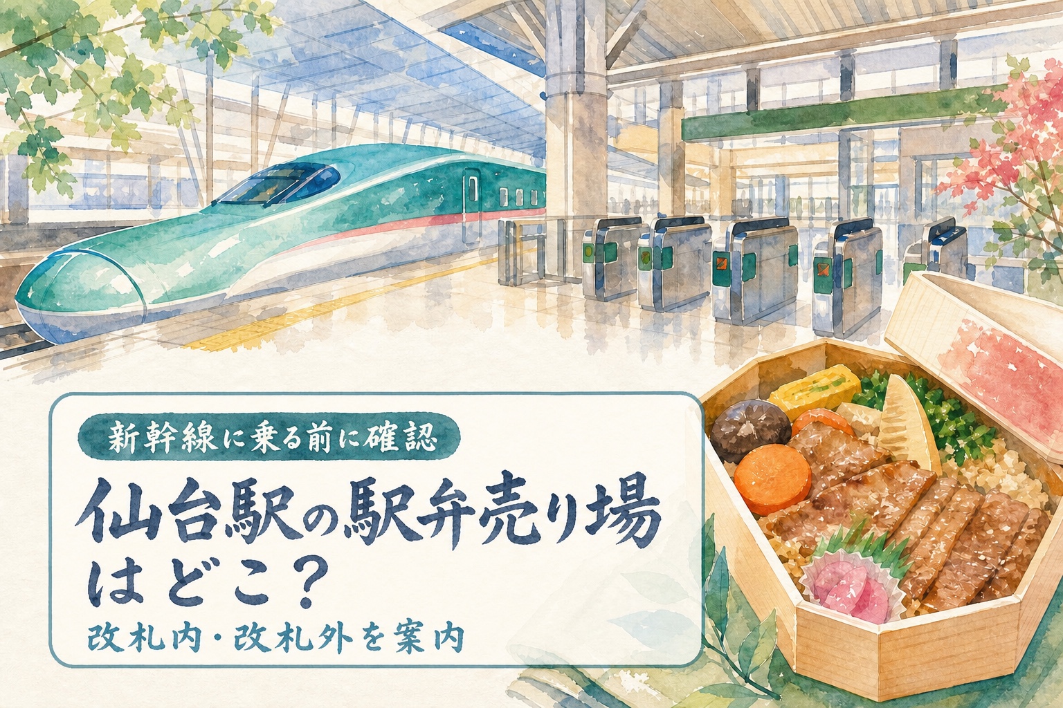 仙台駅の新幹線改札内・改札外にある駅弁売り場の記事アイキャッチ